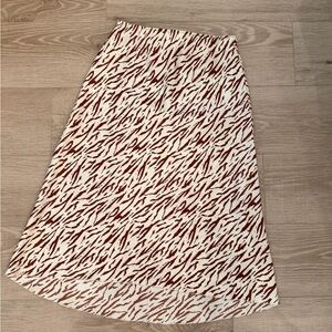 Abercrombie & Fitch zebra print satin pencil midi skirt